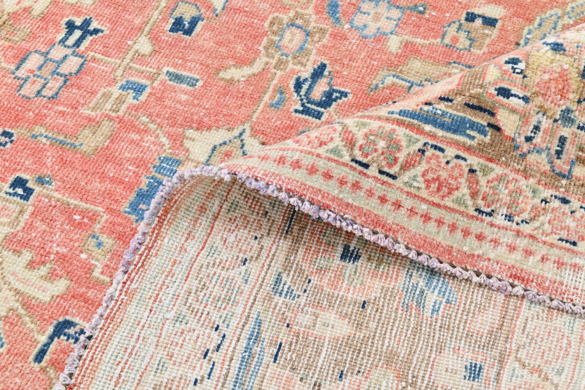 10' x13' Vintage Antique Persian Style Rug, Brown & Orange | Handmade